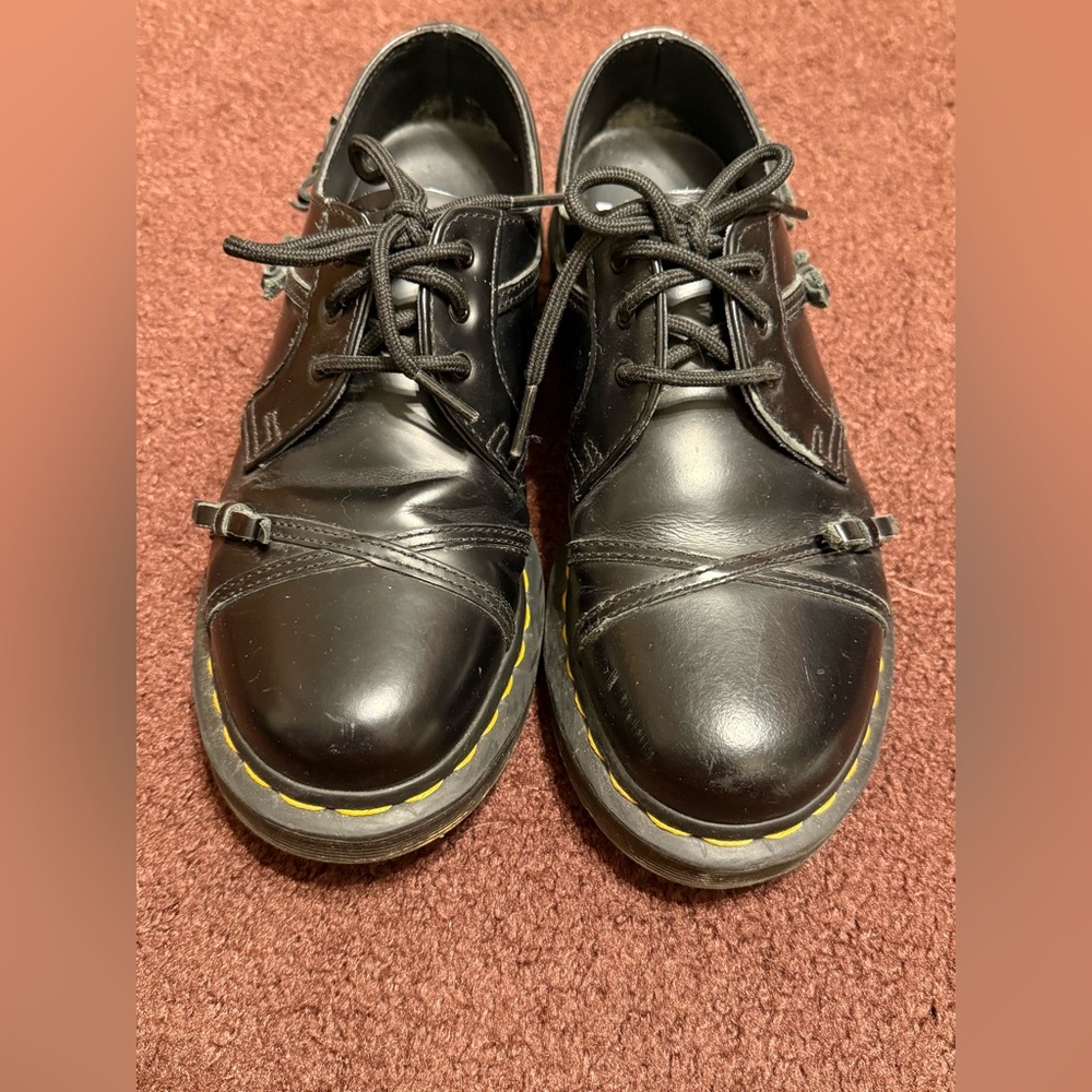 Dr. Martens 1461 Smooth Black Bow Oxfords Women 8 Very Nice